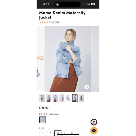 Ingrid+Isabel Mama Denim Jacket XXL Light wash Brand New - Picture 8 of 12